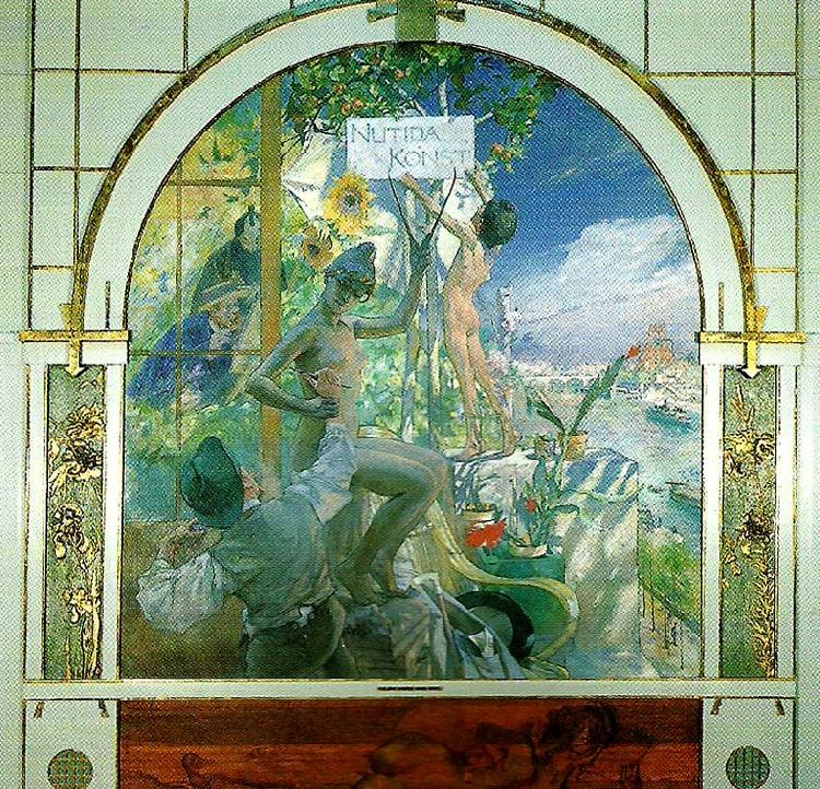 Carl Larsson furstenbergska triptykenr-enassans- oil painting picture